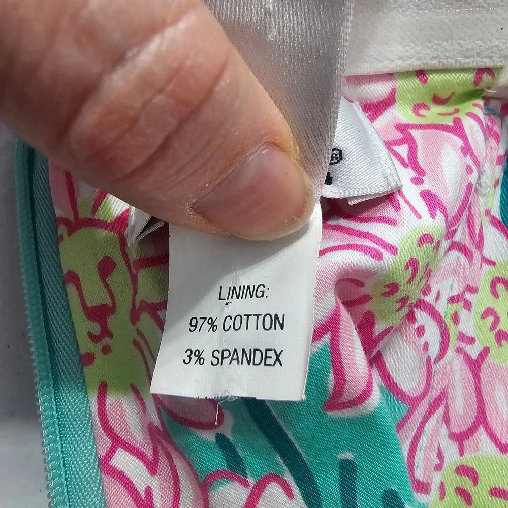 Vintage Lilly Pulitzer Strapless Floral Dress 4 Teal Pink Preppy Coastal Y2K - Picture 10 of 14